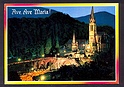 M1993 LOURDES LA BASILIQUE ILLUMINEE ET LA PROCESSION AUX FLAMBEAUX VIAGGIATA